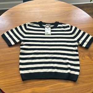 H&M short sleeve stripped sweater